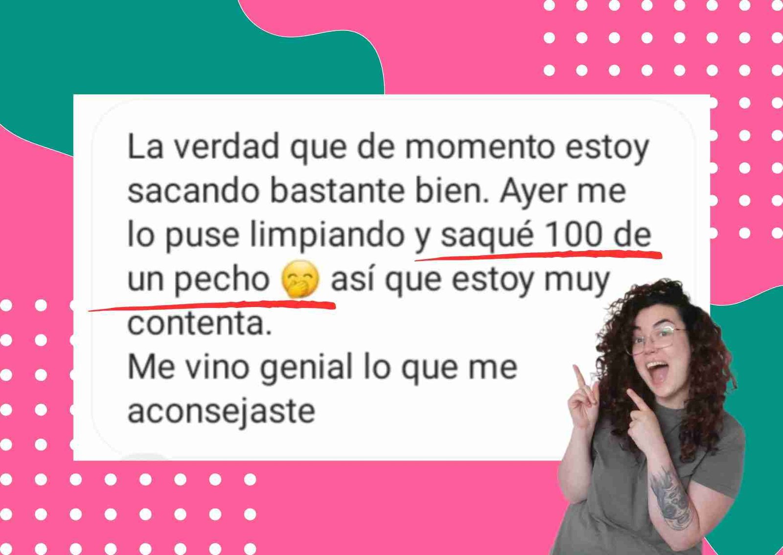 Testimonio real de alumna del curso BANCO-EXPERT sacando 100ml de leche materna